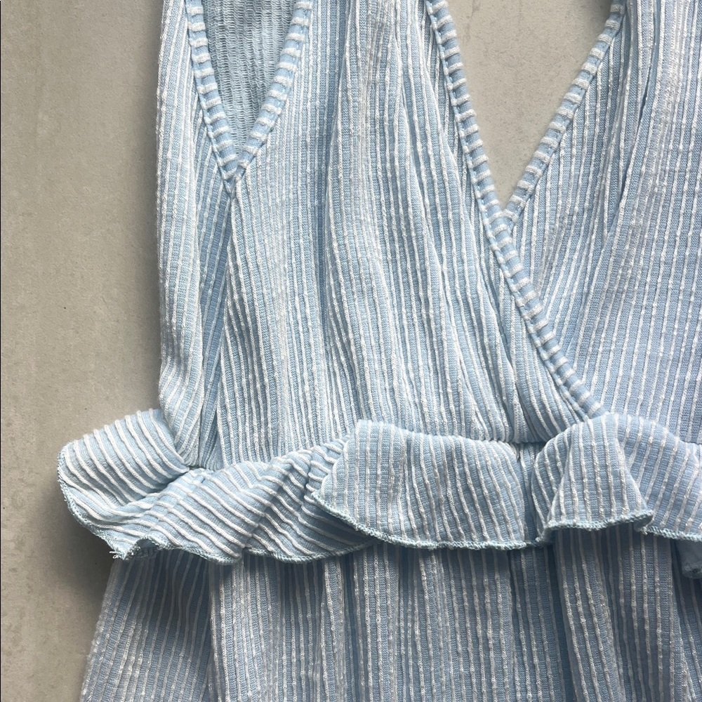 Caution To The Wind Light Blue and White Striped Maxi Dress - Picture 2 of 3